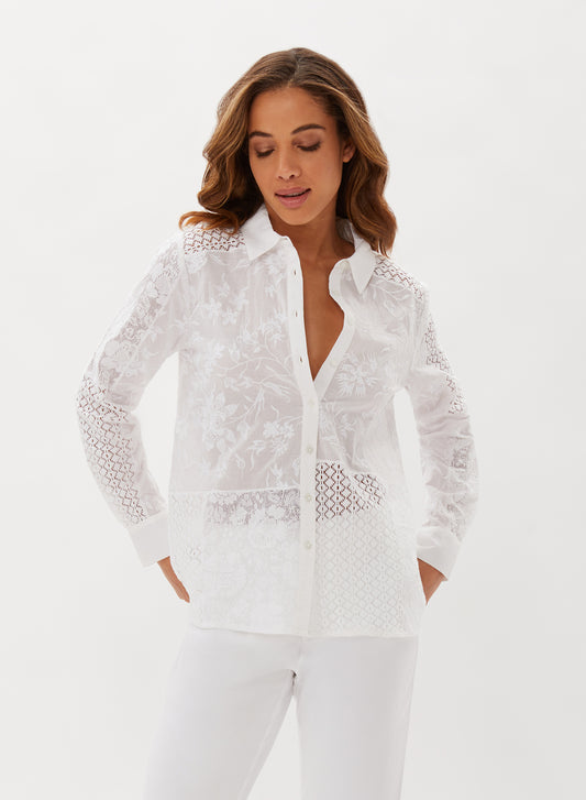 STREEP PATCHWORK EMBROIDERY SHIRT