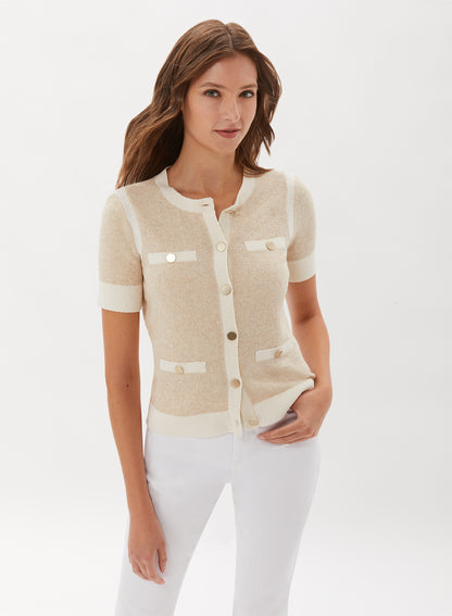 SHORT SLEEVE SWEATER JACKET