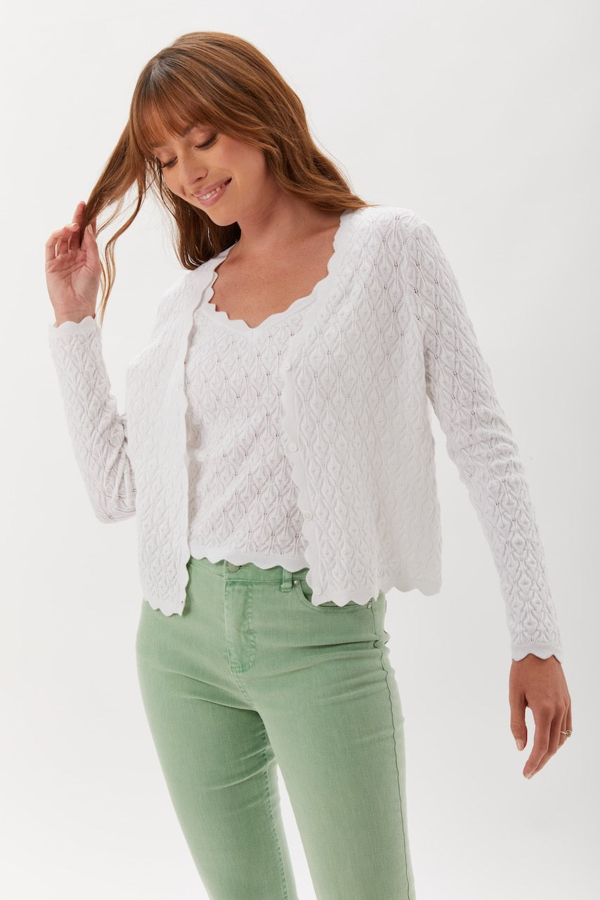 POINTELLE STITCH CARDIGAN