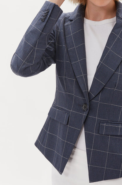 ONE BUTTON BLAZER WITH EMBROIDERY