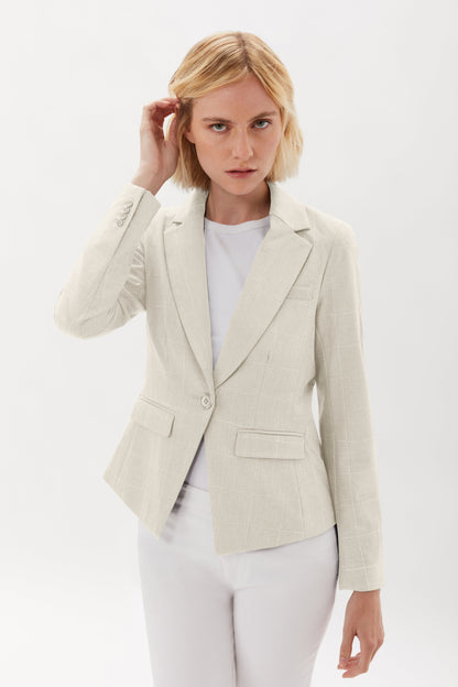 ONE BUTTON BLAZER WITH EMBROIDERY