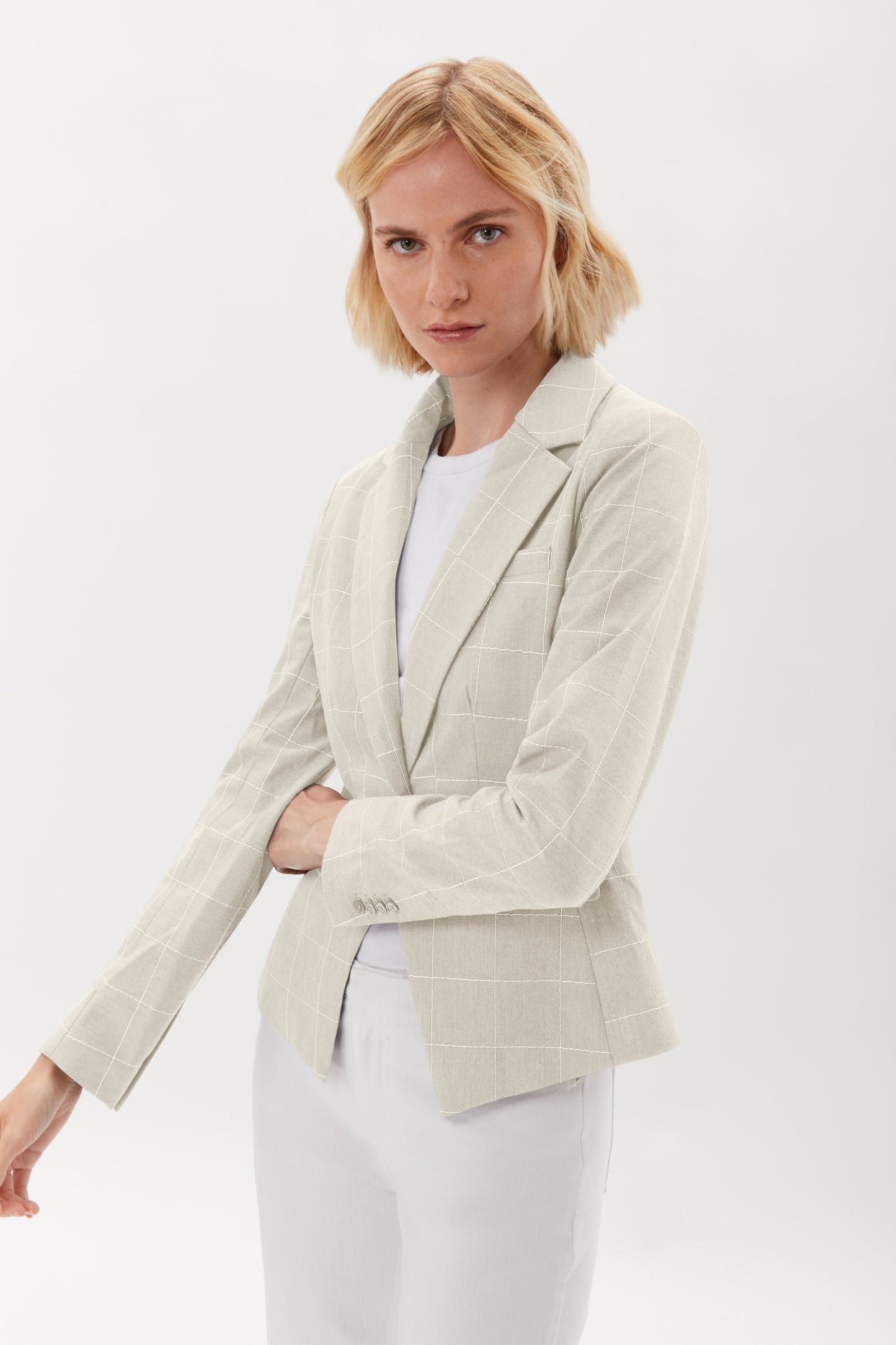 ONE BUTTON BLAZER WITH EMBROIDERY