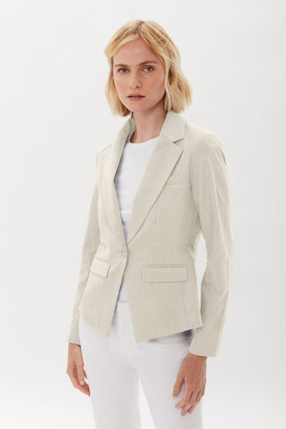 ONE BUTTON BLAZER WITH EMBROIDERY