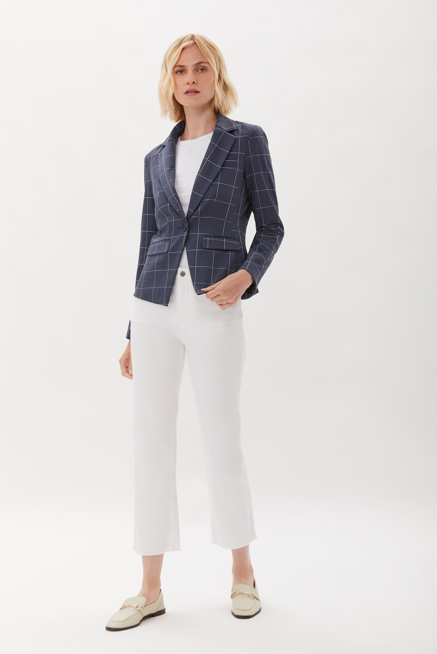 ONE BUTTON BLAZER WITH EMBROIDERY