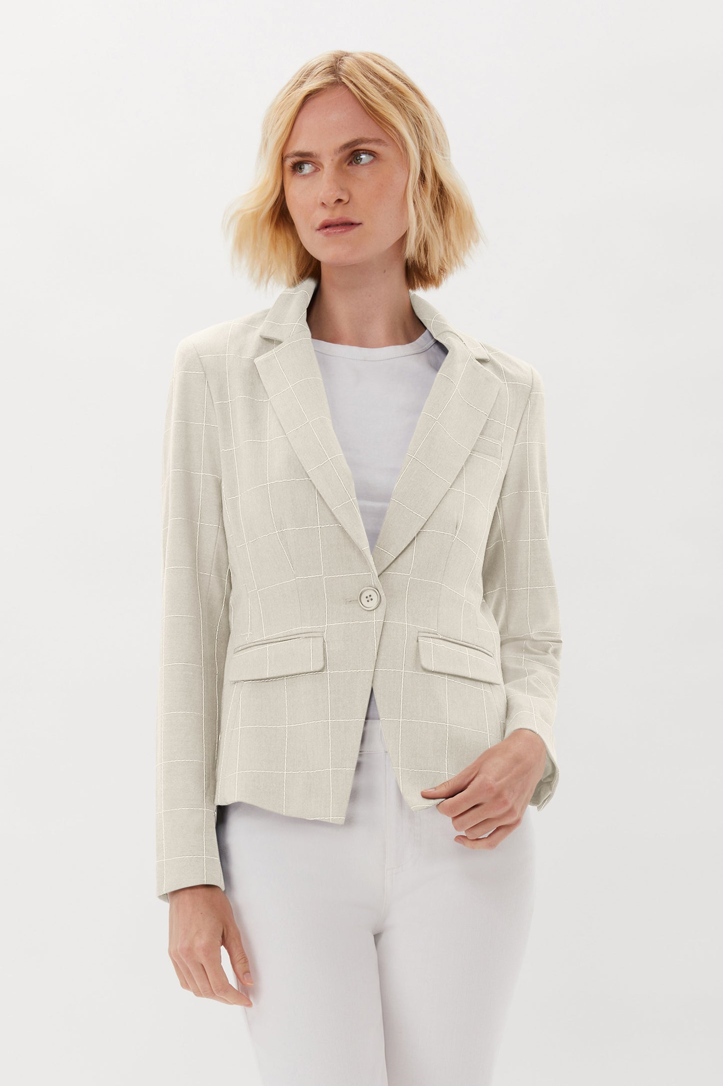 ONE BUTTON BLAZER WITH EMBROIDERY