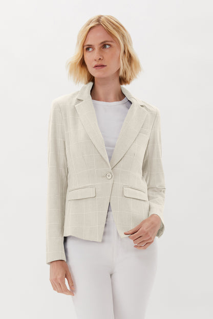 ONE BUTTON BLAZER WITH EMBROIDERY