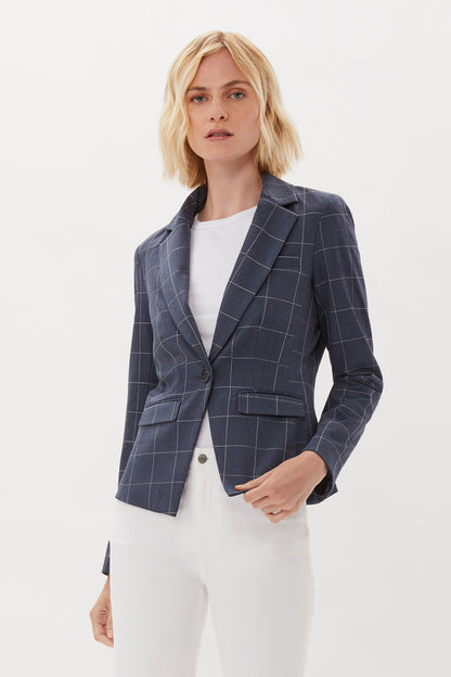 ONE BUTTON BLAZER WITH EMBROIDERY