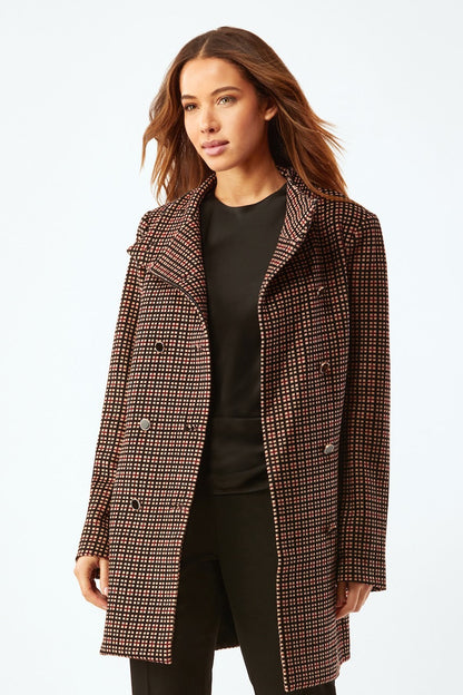 CAR COAT WITH BUTTON AND BELT DETAIL