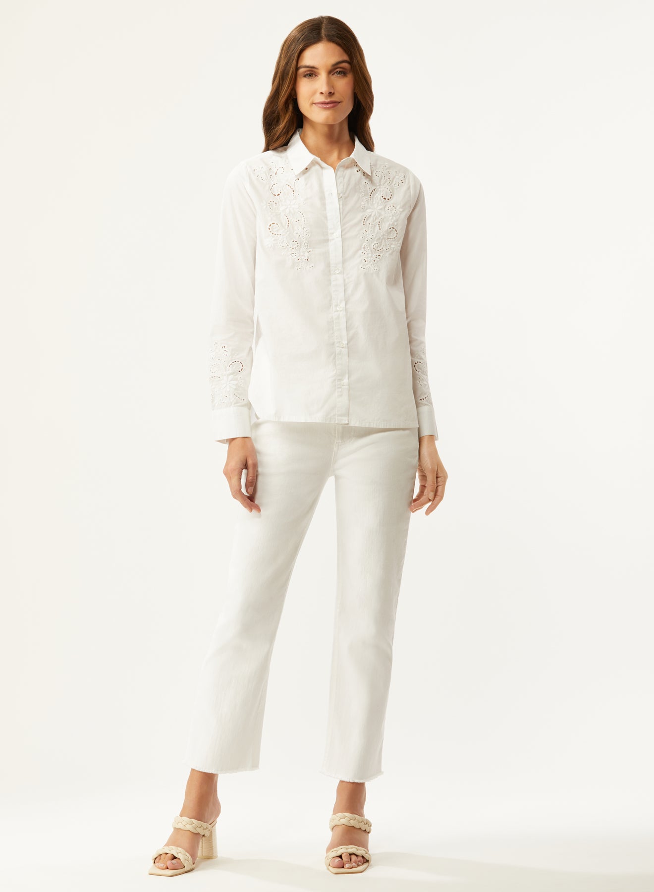 STREEP OPENWORK EMBROIDERED SHIRT