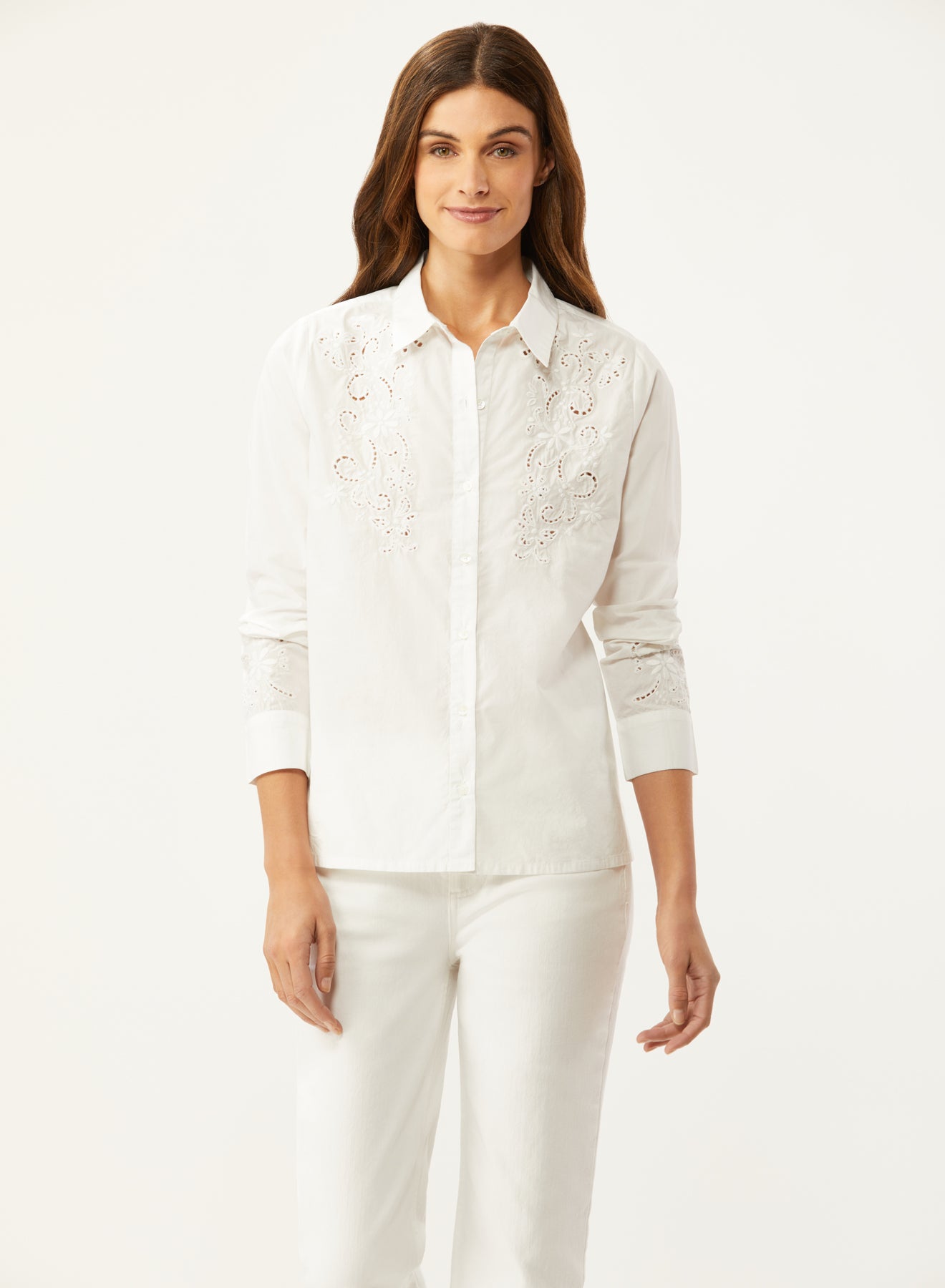 STREEP OPENWORK EMBROIDERED SHIRT