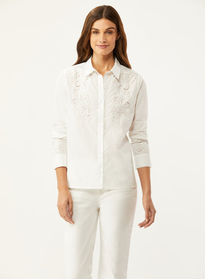 STREEP OPENWORK EMBROIDERED SHIRT