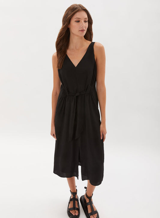 CRUZ SLEEVELESS BELTED DRESS