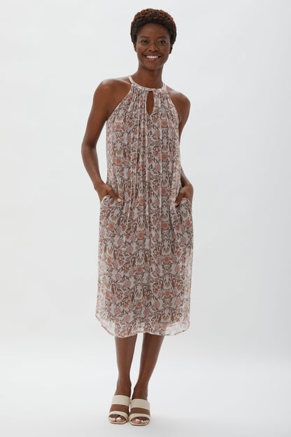 MOORE COLUMN DRESS W/ REMOVABLE SCARF